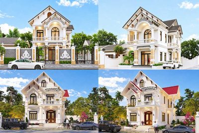 Mẫu nhà mái Thái 2 tầng mặt tiền 8m đẹp, đẳng cấp nhất