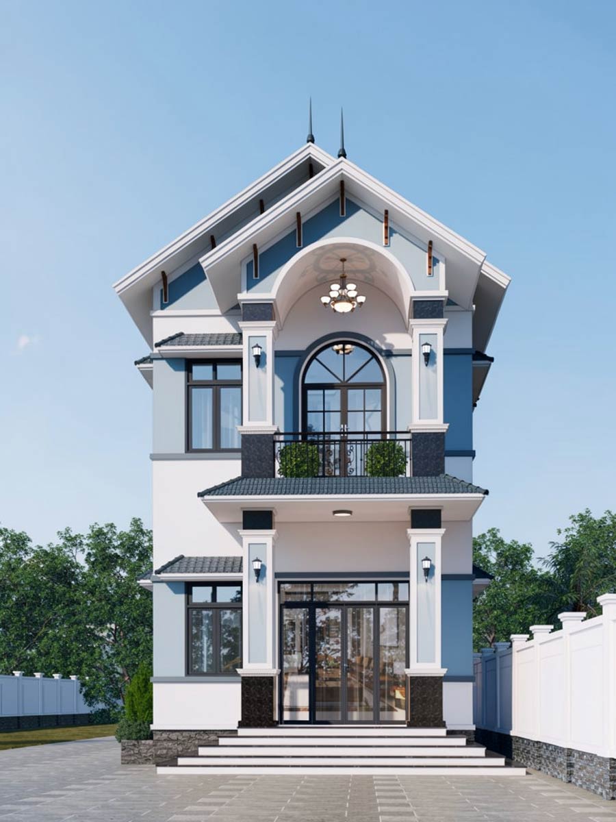 Mẫu nhà ống 2 tầng mái Thái 6x20m