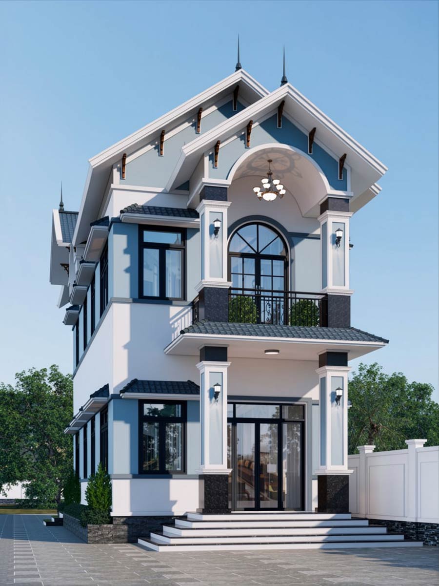 Mẫu nhà ống 2 tầng mái Thái 6x20m