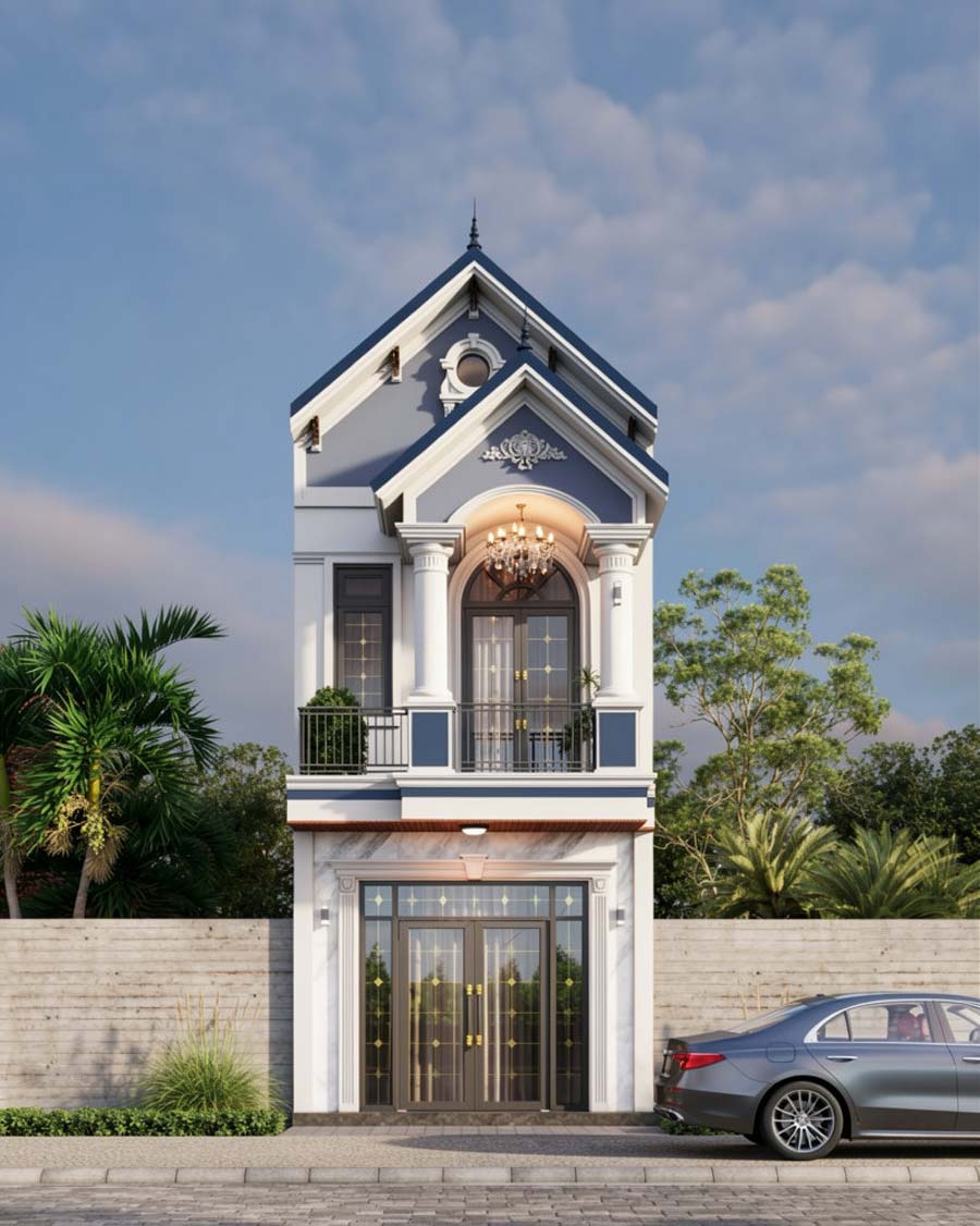 Mẫu nhà ống mái Thái 2 tầng 3 phòng ngủ
