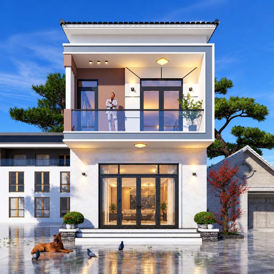 Mẫu thiết kế nhà ống 2 tầng 900 triệu