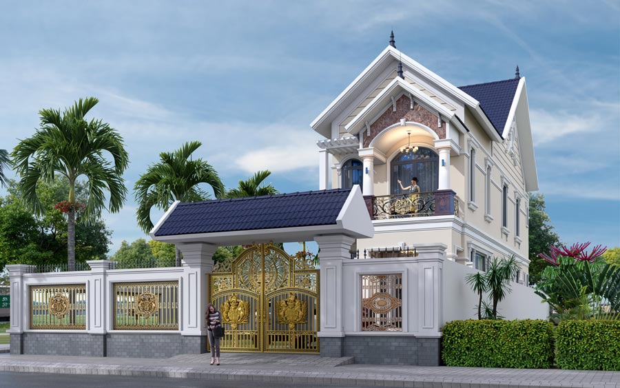 Mẫu nhà ống 2 tầng mái Thái 5x18m