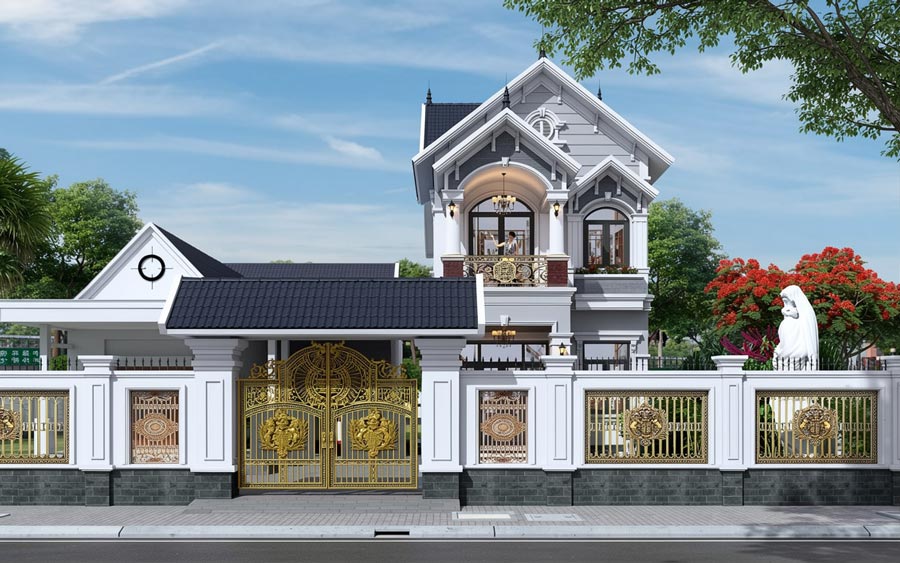 Mẫu nhà ống 2 tầng mái Thái 5x18m